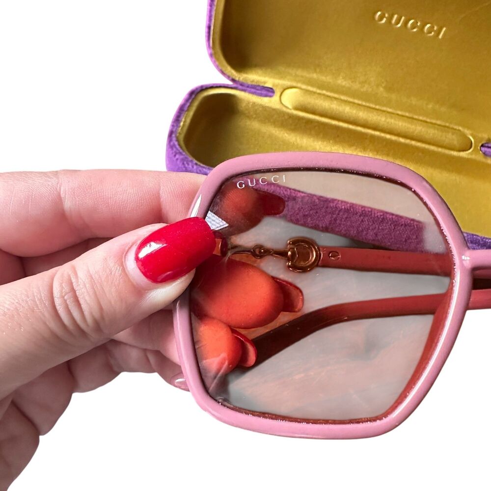 GUCCI Oversized Pink Sunglasses w Case GG0890S - Picture 2 of 5